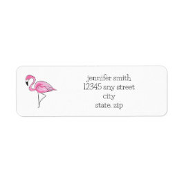Pink Flamingo Preppy Personalisierte Adresse
