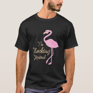 Pink Flamingo Pun präsentiert Im Flocking müde T-Shirt