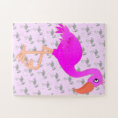 Pink Flamingo Puzzle Geschenk (Horizontal)