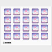Pink Flamingo Quadratischer Aufkleber (Blatt)