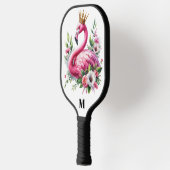 Pink Flamingo Queen Modern Monogram Pickleball Schläger (Links)