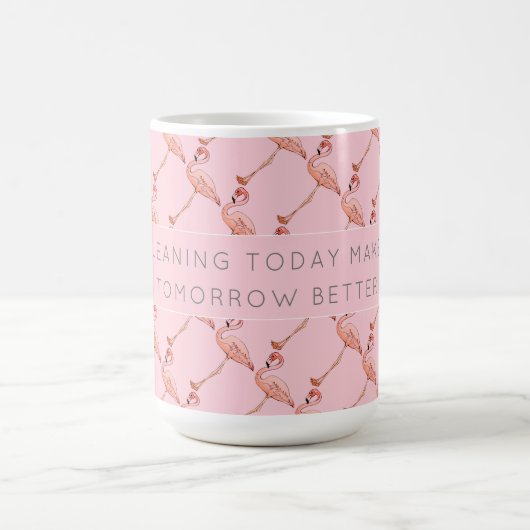 Pink Flamingo Reinigung Affirmation Kaffee Tee Tas Kaffeetasse (Mittel)