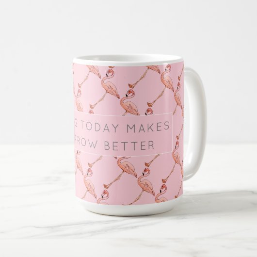 Pink Flamingo Reinigung Affirmation Kaffee Tee Tas Kaffeetasse (VorderseiteRechts)