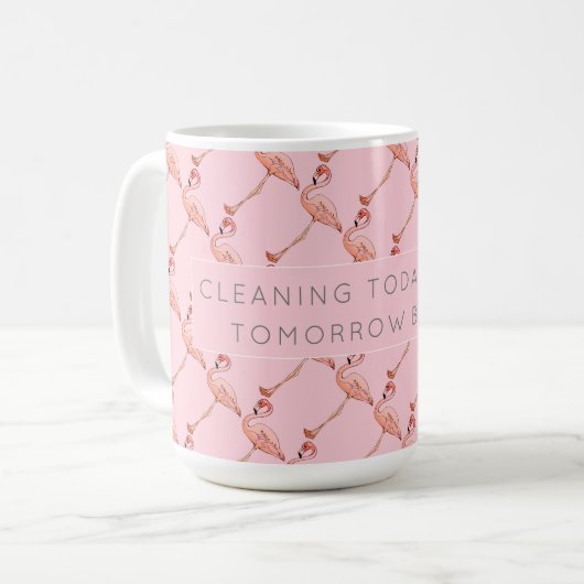 Pink Flamingo Reinigung Affirmation Kaffee Tee Tas Kaffeetasse (Vorderseite Links)