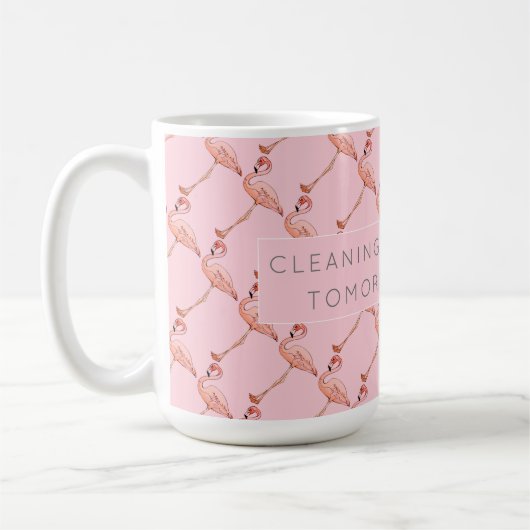 Pink Flamingo Reinigung Affirmation Kaffee Tee Tas Kaffeetasse (Links)
