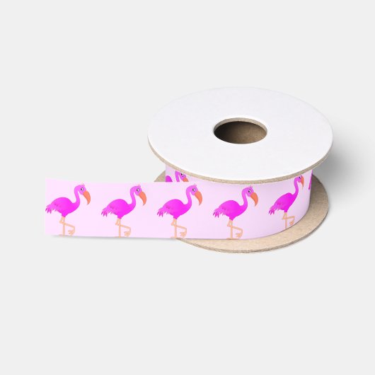 Pink Flamingo Ribbons Satinband (Spule)