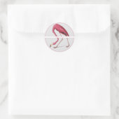 PINK FLAMINGO ROUND INDIVIDUELLE NAME STICKER (Tasche)