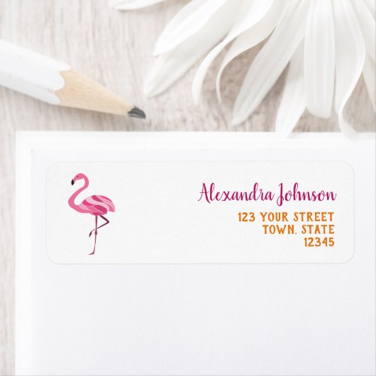 Pink Flamingo Rücksendeadresse (Insitu)