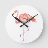 Pink Flamingo Runde Wanduhr (Vorderseite)