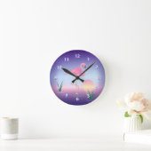 Pink Flamingo Runde Wanduhr (Zuhause)