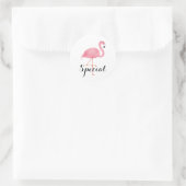 Pink Flamingo Runder Aufkleber (Tasche)