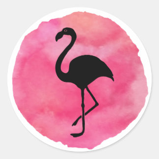 Pink Flamingo Runder Aufkleber