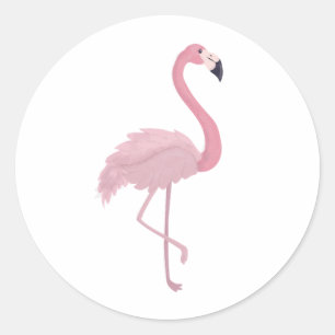 Pink Flamingo Runder Aufkleber