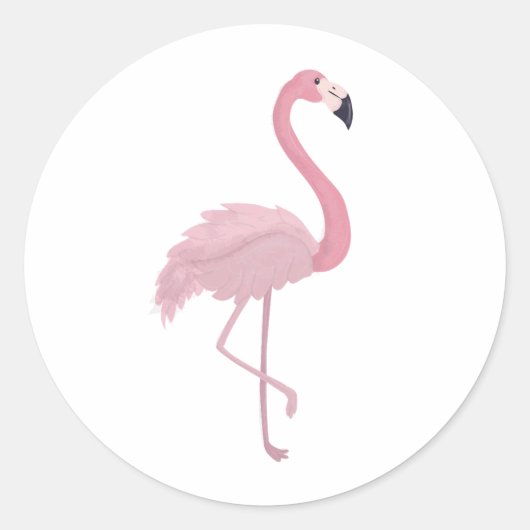 Pink Flamingo Runder Aufkleber (Vorderseite)