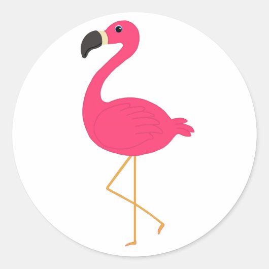 Pink Flamingo Runder Aufkleber (Vorderseite)