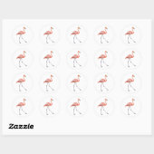 Pink Flamingo Runder Aufkleber (Blatt)
