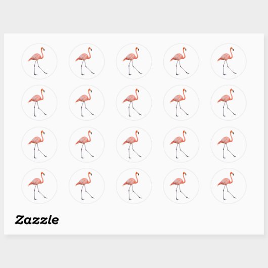 Pink Flamingo Runder Aufkleber (Blatt)
