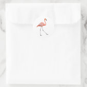 Pink Flamingo Runder Aufkleber (Tasche)