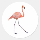 Pink Flamingo Runder Aufkleber (Vorderseite)