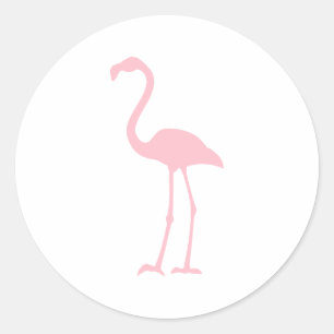 Pink Flamingo Runder Aufkleber