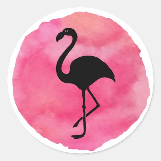 Pink Flamingo Runder Aufkleber (Vorderseite)
