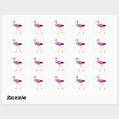 Pink Flamingo Runder Aufkleber (Blatt)