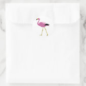Pink Flamingo Runder Aufkleber (Tasche)