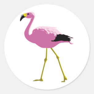 Pink Flamingo Runder Aufkleber