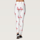 Pink Flamingo Santa Claus Pattern Leggings (Rückseite)