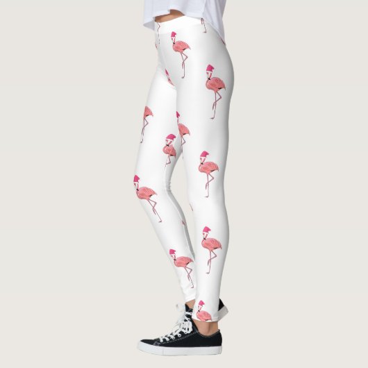 Pink Flamingo Santa Claus Pattern Leggings (Links)