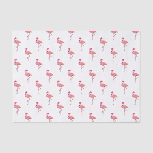 Pink Flamingo Santa Claus Pattern Seidenpapier (Vorderseite)