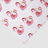Pink Flamingo Santa Claus Weihnachten Urlaub Seidenpapier (Ausschnitt)