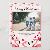 Pink Flamingo Santa Foto Weihnachten (Vorne/Hinten)