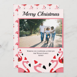 Pink Flamingo Santa Foto Weihnachten