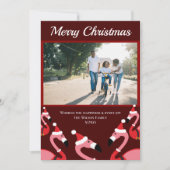 Pink Flamingo Santa Foto Weihnachten (Vorderseite)