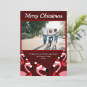 Pink Flamingo Santa Foto Weihnachten (Stehend Vorderseite)