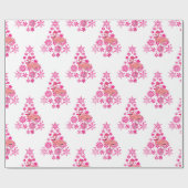 Pink Flamingo Santa Snowflake Weihnachtsbaum Geschenkpapier (Flach)