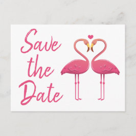 Pink Flamingo Save the Date Verlobung Hochzeit Ankündigungspostkarte
