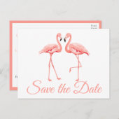 Pink Flamingo Save the Date Verlobung Hochzeit Ankündigungspostkarte (Vorne/Hinten)