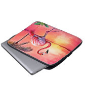 Pink Flamingo Scene Design Laptopschutzhülle (Vorne Knopf)