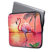 Pink Flamingo Scene Design Laptopschutzhülle (Vorderseite Links)