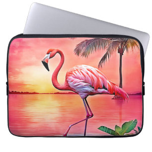 Pink Flamingo Scene Design Laptopschutzhülle