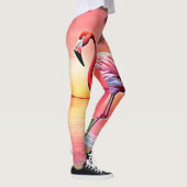 Pink Flamingo Scene Design Leggings (Rechts)