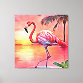 Pink Flamingo Scene Design Leinwanddruck (Vorderseite)