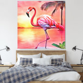 Pink Flamingo Scene Design Leinwanddruck (Insitu (Schlafzimmer))