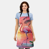 Pink Flamingo Scene Design Schürze (Getragen)