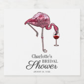 Pink Flamingo Script Brautparty Custom Summer Alkoholflaschenetikett (Einzelnes Label)