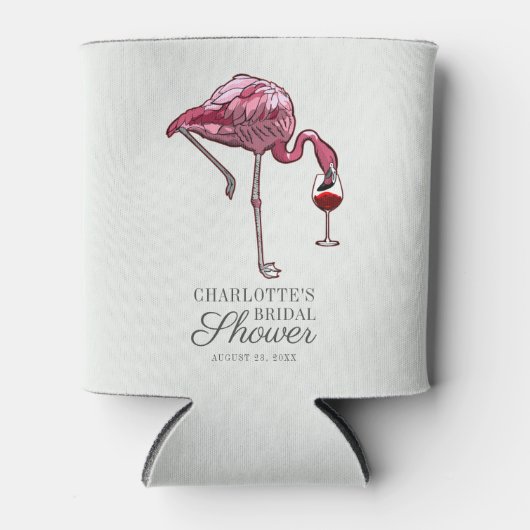 Pink Flamingo Script Summer Brautparty Custom Dosenkühler (Vorderseite)