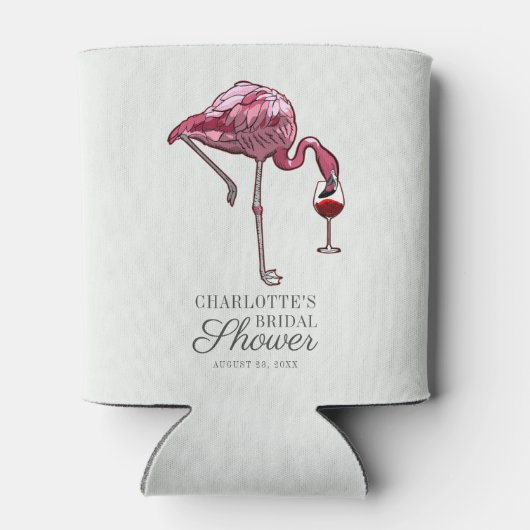 Pink Flamingo Script Summer Brautparty Custom Dosenkühler (Rückseite)
