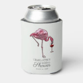 Pink Flamingo Script Summer Brautparty Custom Dosenkühler (Kanne Rückseite)